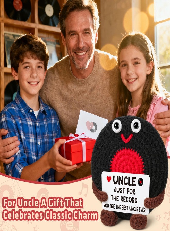 BVXFR Gifts for Uncle Christmas Stocking Stuffers Birthday Gifts Best Uncle Ever Present from Niece Nephew Favorite Uncles Gift from Niece Nephew Handmade Crochet Vinyl Record Music Lover Present - Image 2